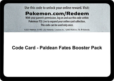 Image for Code Card - Paldean Fates Booster Pack - Pokemon