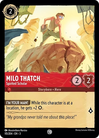 Image for Milo Thatch - Spirited Scholar (Into the Inklands) (115/204) - Disney Lorcana