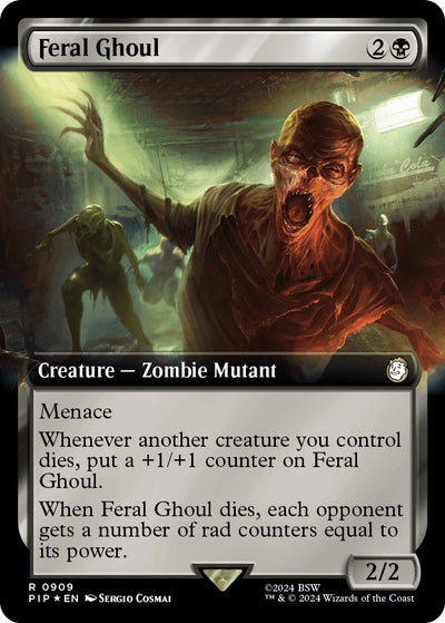 Feral Ghoul (Extended Art) (Surge Foil) (Universes Beyond: Fallout) (909)