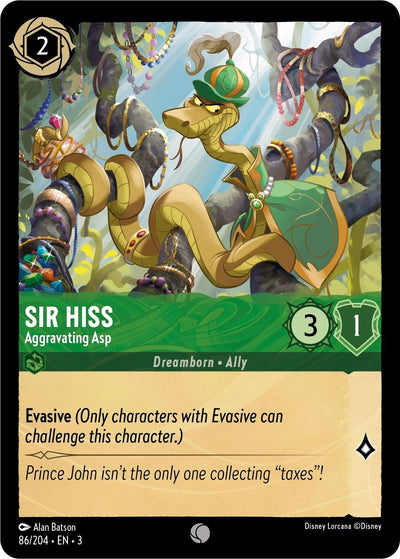 Image for Sir Hiss - Aggravating Asp (Into the Inklands) (86/204) - Disney Lorcana