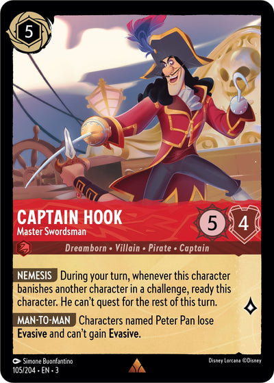 Image for Captain Hook - Master Swordsman (Into the Inklands) (105/204) - Disney Lorcana