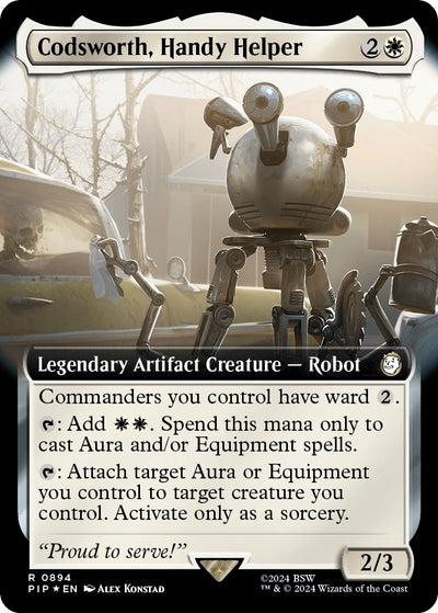 Image for Codsworth, Handy Helper (Extended Art) (Surge Foil) (Universes Beyond: Fallout) (894) - Magic: The Gathering
