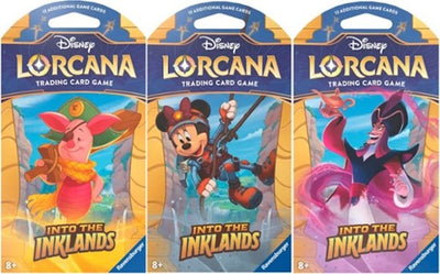 Image for Disney Lorcana: Into the Inklands Sleeved Booster Pack Art Bundle [Set of 3] [Into the Inklands] - Disney Lorcana