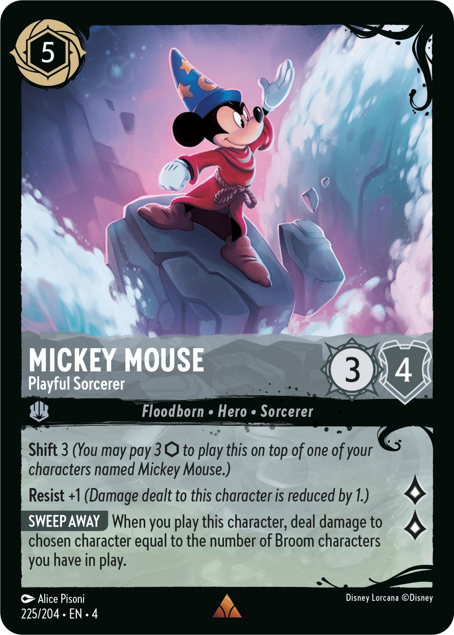 Image for Mickey Mouse - Playful Sorcerer (225/204) (Illumineer's Quest: Deep Trouble) (225/204) - Disney Lorcana