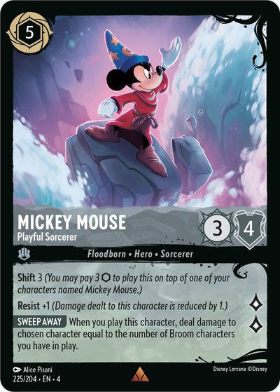 Image for Mickey Mouse - Playful Sorcerer (225/204) (Illumineer's Quest: Deep Trouble) (225/204) - Disney Lorcana