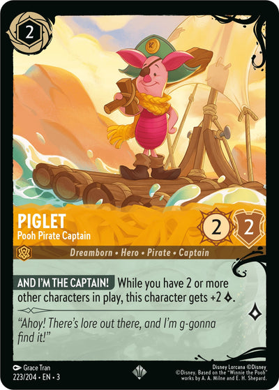 Image for Piglet - Pooh Pirate Captain (223/204) (Illumineer's Quest: Deep Trouble) (223/204) - Disney Lorcana