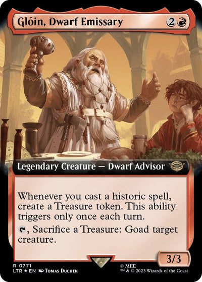 Gloin, Dwarf Emissary (Extended Art) (Surge Foil) (Universes Beyond: The Lord of the Rings: Tales of Middle-earth) (771)