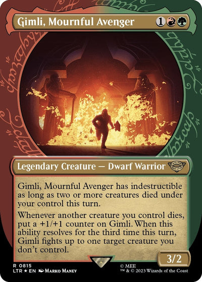 Gimli, Mournful Avenger (Showcase) (Surge Foil) (Universes Beyond: The Lord of the Rings: Tales of Middle-earth) (815)