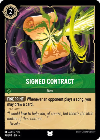 Image for Signed Contract (Ursula's Return) (99/204) - Disney Lorcana