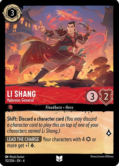 Image for Li Shang - Valorous General (Ursula's Return) (112/204) - Disney Lorcana