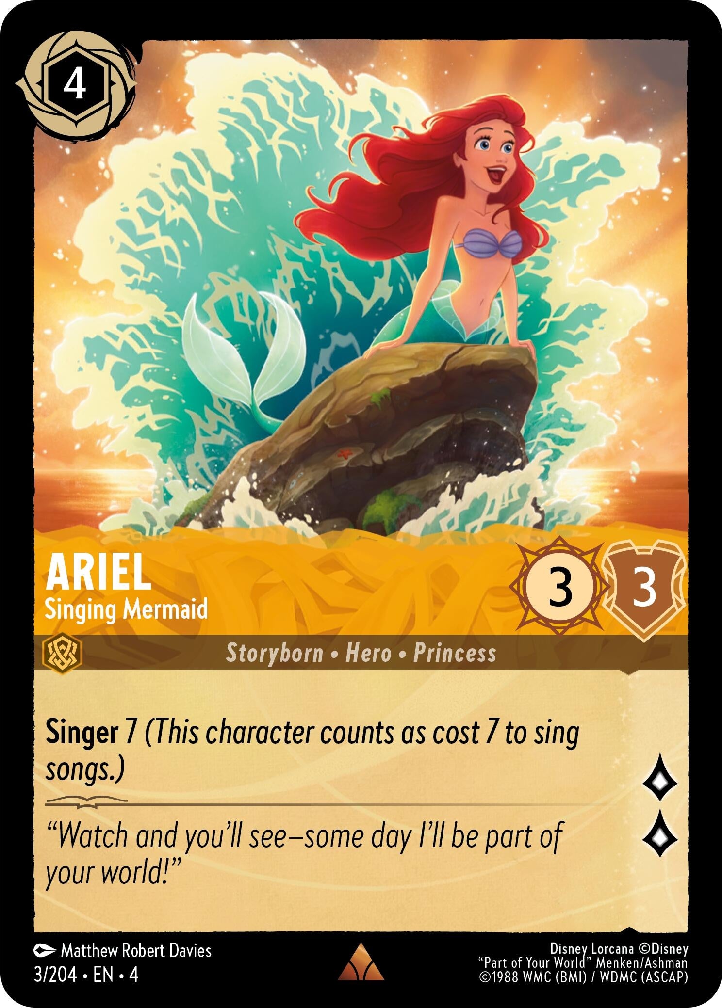 Image for Ariel - Singing Mermaid (Ursula's Return) (3/204) - Disney Lorcana