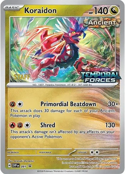 Image for Koraidon - 091 (Prerelease) [Staff] (SV: Scarlet & Violet Promo Cards) (091) - Pokemon