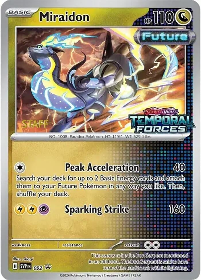 Image for Miraidon - 092 (Prerelease) [Staff] (SV: Scarlet & Violet Promo Cards) (092) - Pokemon