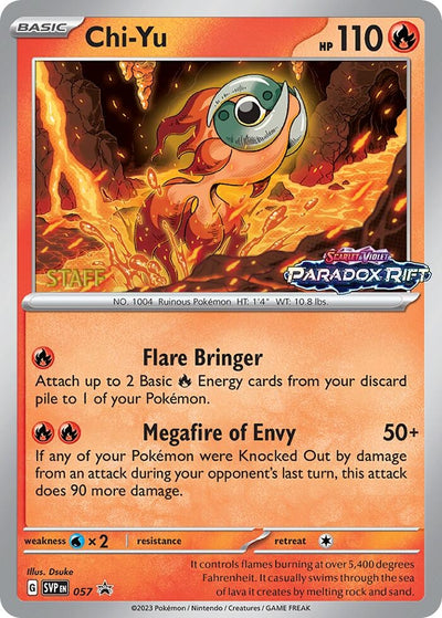 Image for Chi-Yu - 057 (Prerelease) [Staff] (SV: Scarlet & Violet Promo Cards) (057) - Pokemon