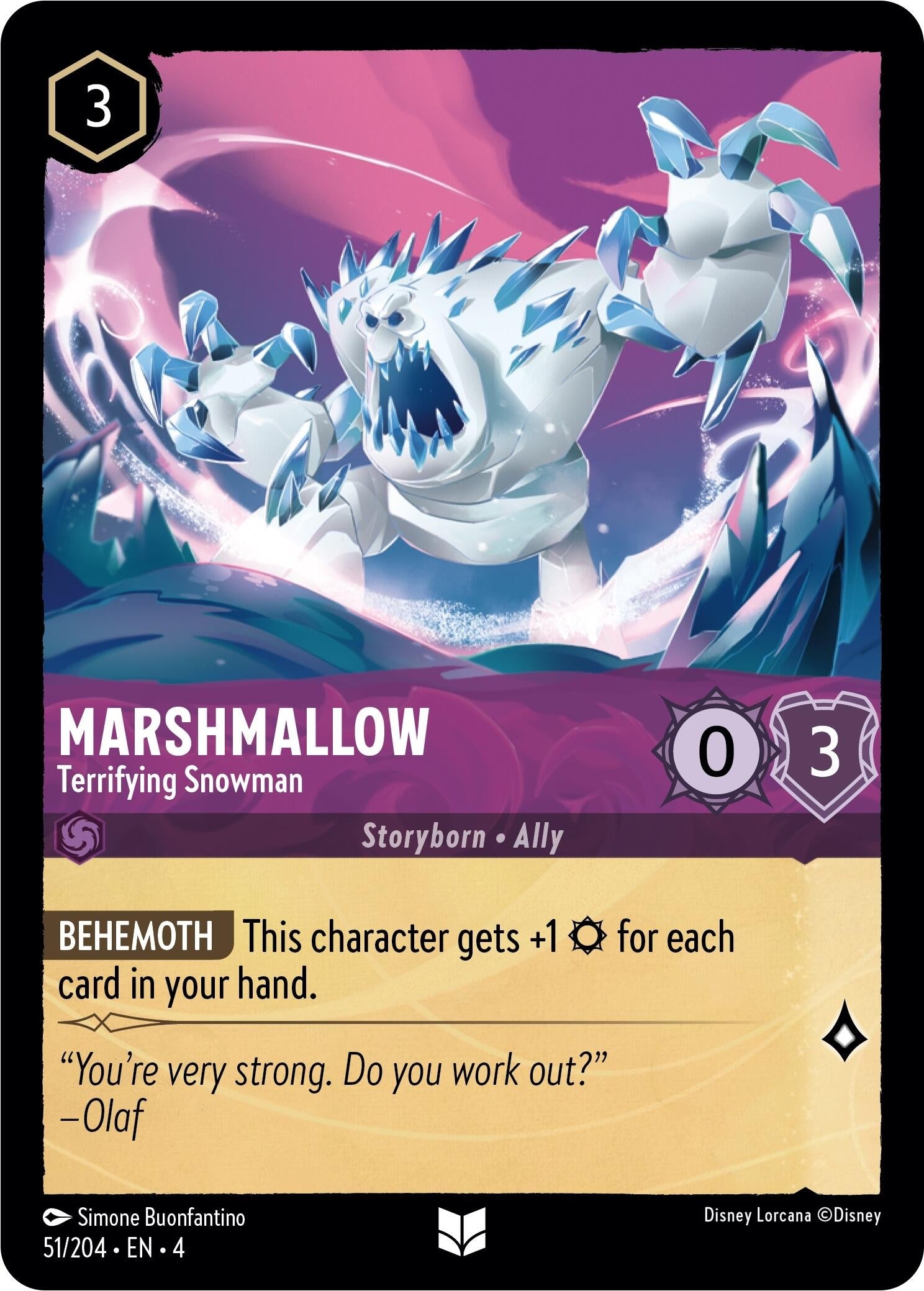 Image for Marshmallow - Terrifying Snowman (Ursula's Return) (51/204) - Disney Lorcana