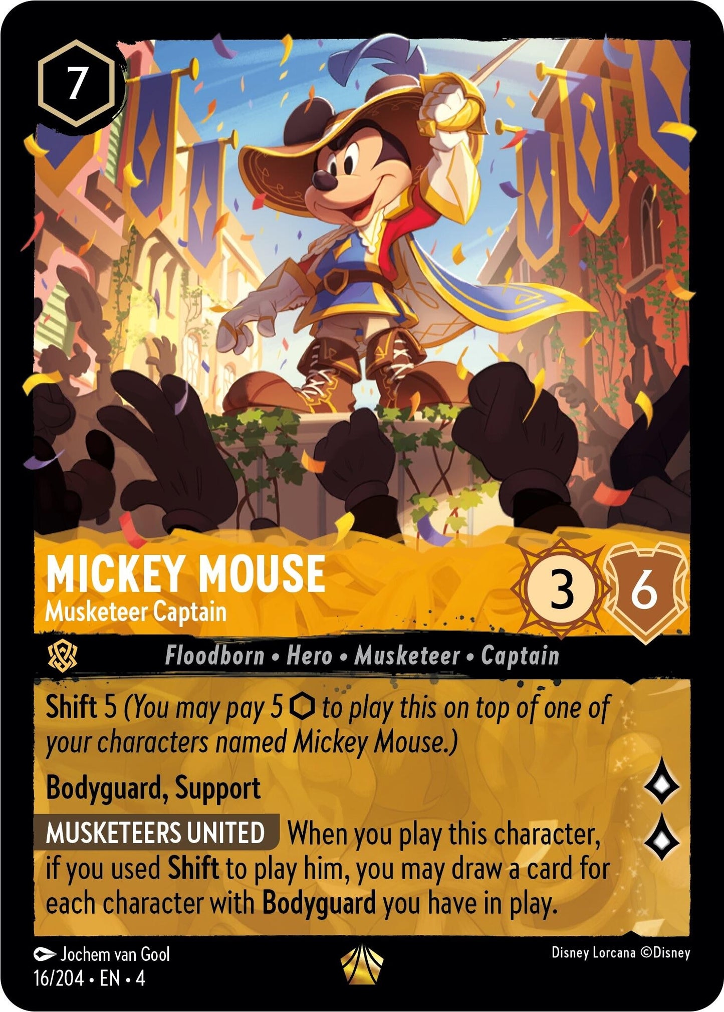 Image for Mickey Mouse - Musketeer Captain (Ursula's Return) (16/204) - Disney Lorcana