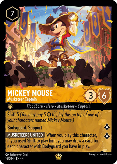 Image for Mickey Mouse - Musketeer Captain (Ursula's Return) (16/204) - Disney Lorcana