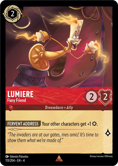Image for Lumiere - Fiery Friend (Ursula's Return) (113/204) - Disney Lorcana