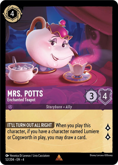 Image for Mrs. Potts - Enchanted Teapot (Ursula's Return) (52/204) - Disney Lorcana