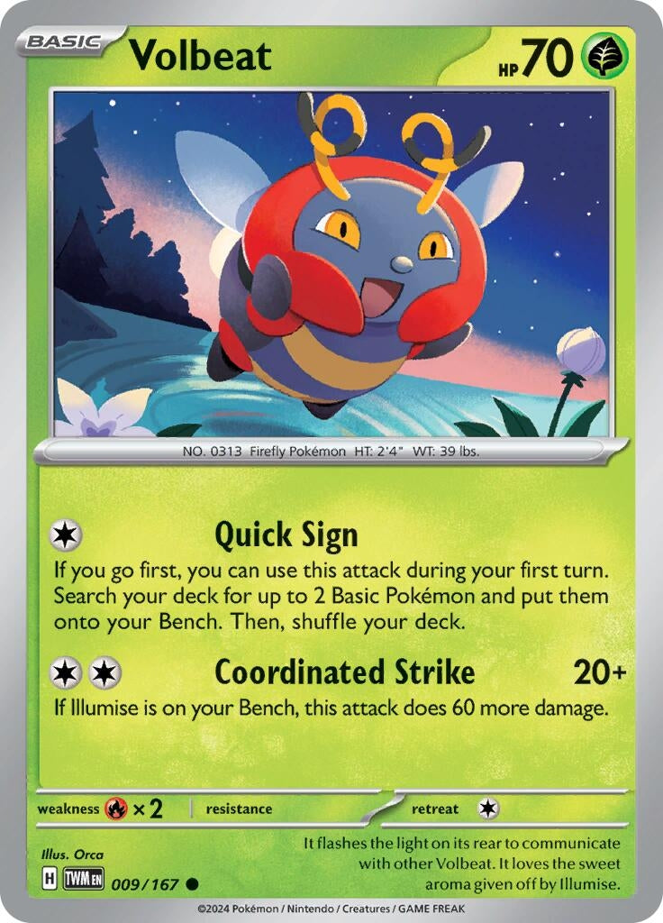 Image for Volbeat (SV06: Twilight Masquerade) (009/167) - Pokemon