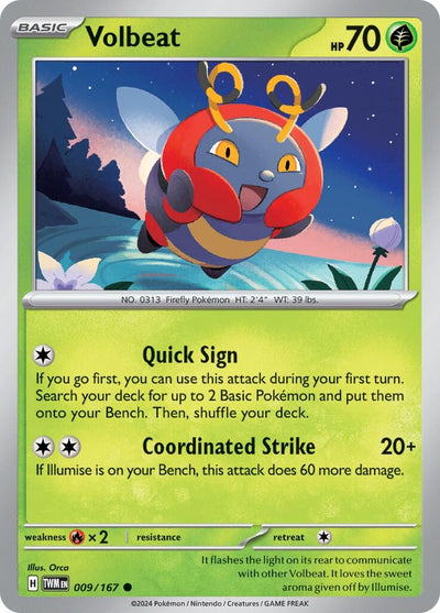 Image for Volbeat (SV06: Twilight Masquerade) (009/167) - Pokemon