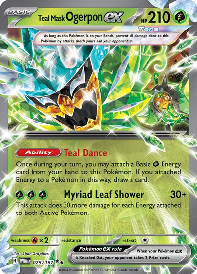 Image for Teal Mask Ogerpon ex (SV06: Twilight Masquerade) (025/167) - Pokemon