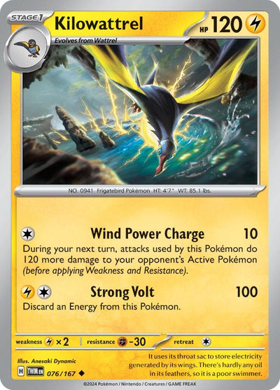 Image for Kilowattrel (SV06: Twilight Masquerade) (076/167) - Pokemon