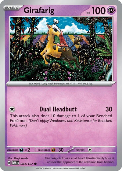 Image for Girafarig (SV06: Twilight Masquerade) (083/167) - Pokemon
