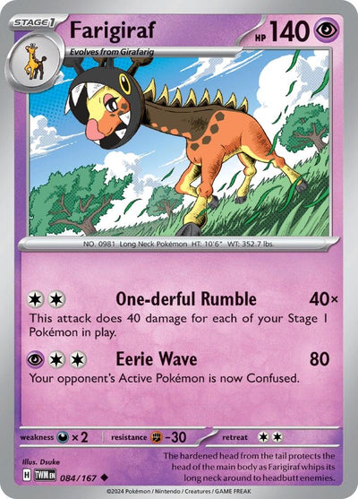 Image for Farigiraf (SV06: Twilight Masquerade) (084/167) - Pokemon