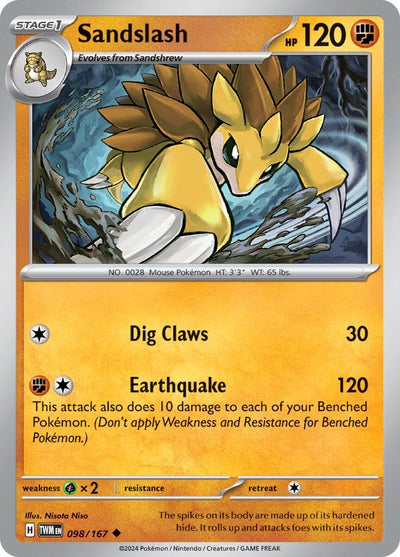 Image for Sandslash (SV06: Twilight Masquerade) (098/167) - Pokemon