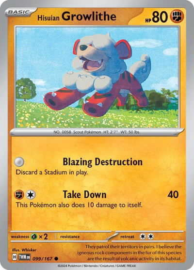 Image for Hisuian Growlithe (SV06: Twilight Masquerade) (099/167) - Pokemon