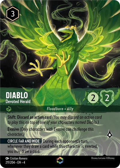 Image for Diablo - Devoted Herald (Enchanted) (Ursula's Return) (211/204) - Disney Lorcana