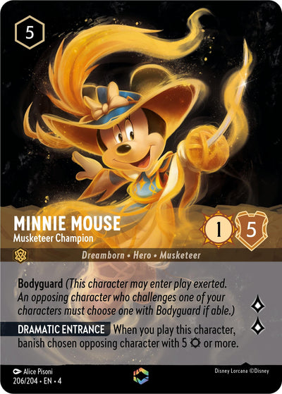 Image for Minnie Mouse - Musketeer Champion (Enchanted) (Ursula's Return) (206/204) - Disney Lorcana