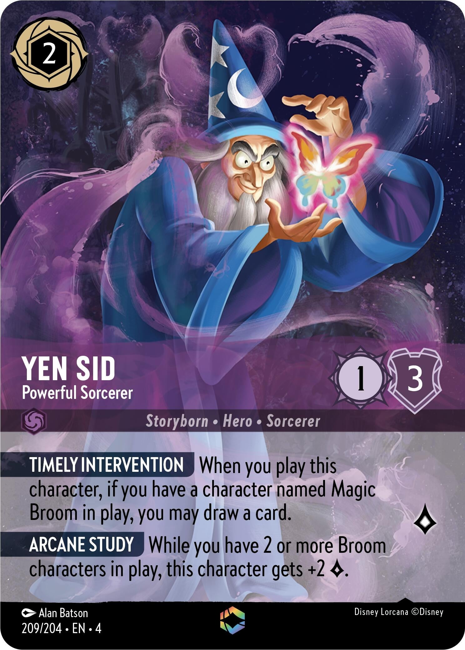 Image for Yen Sid - Powerful Sorcerer (Enchanted) (Ursula's Return) (209/204) - Disney Lorcana