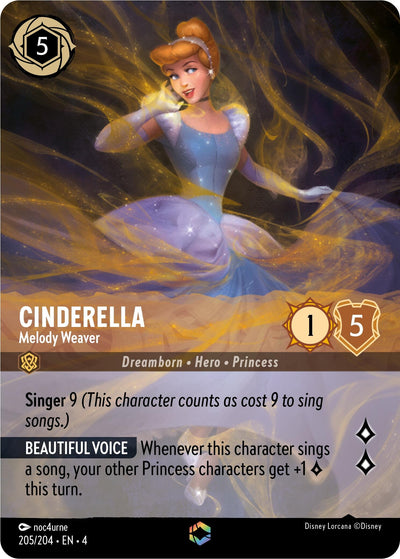 Image for Cinderella - Melody Weaver (Enchanted) (Ursula's Return) (205/204) - Disney Lorcana