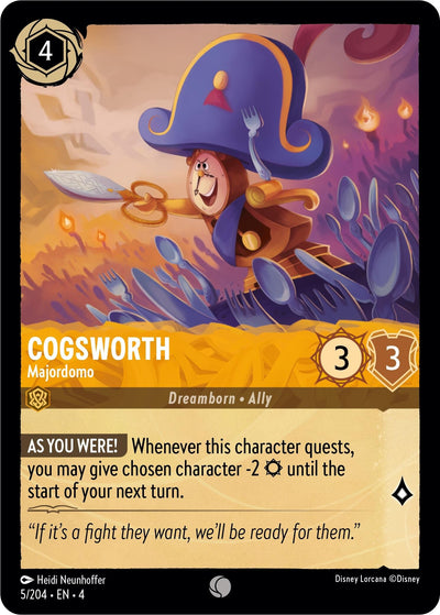 Image for Cogsworth - Majordomo (Ursula's Return) (5/204) - Disney Lorcana