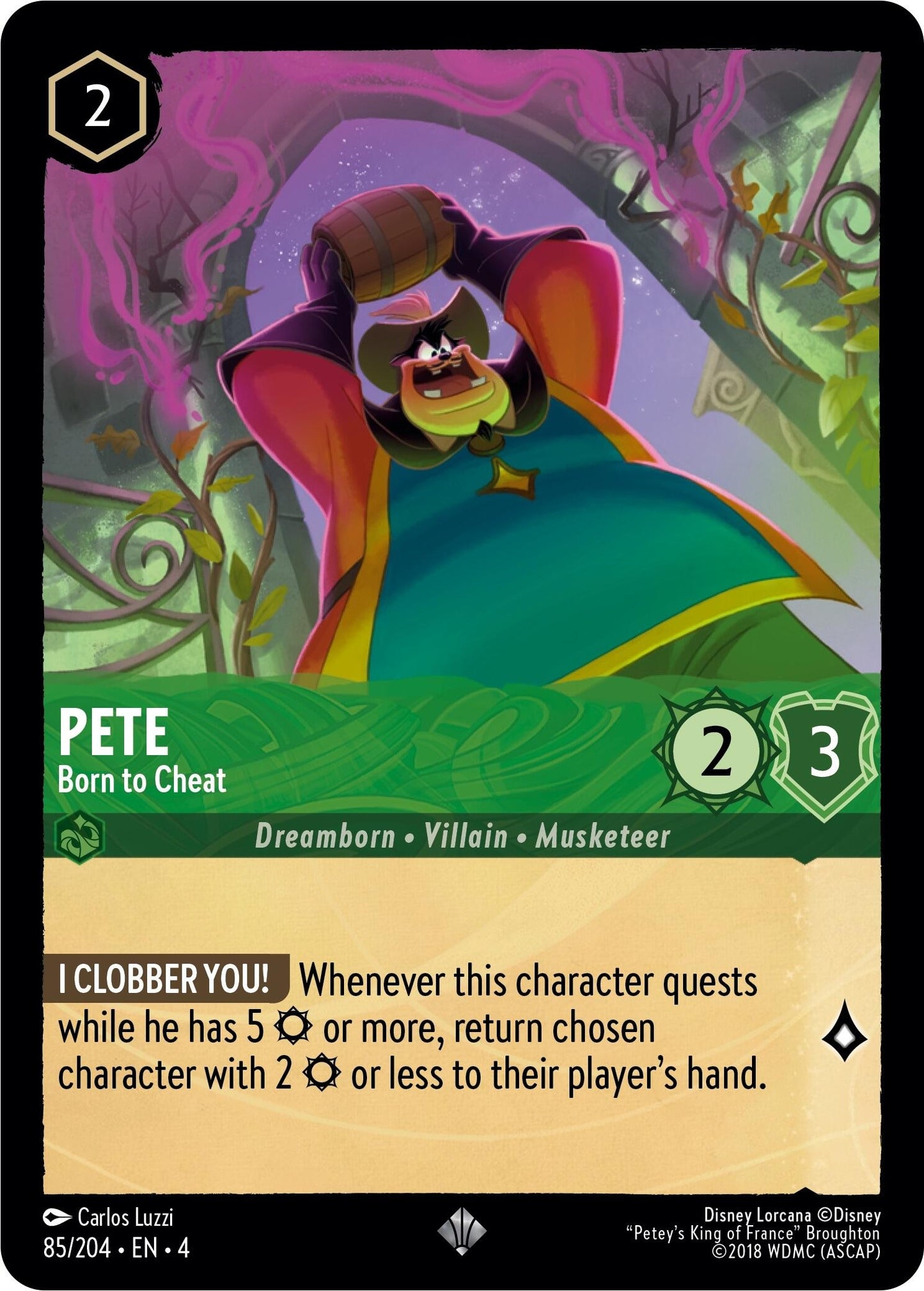 Image for Pete - Born to Cheat (Ursula's Return) (85/204) - Disney Lorcana