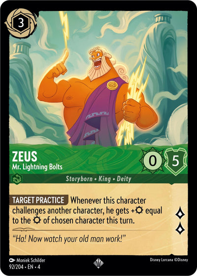 Image for Zeus - Mr. Lightning Bolts (Ursula's Return) (92/204) - Disney Lorcana