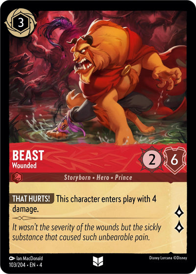 Image for Beast - Wounded (Ursula's Return) (103/204) - Disney Lorcana
