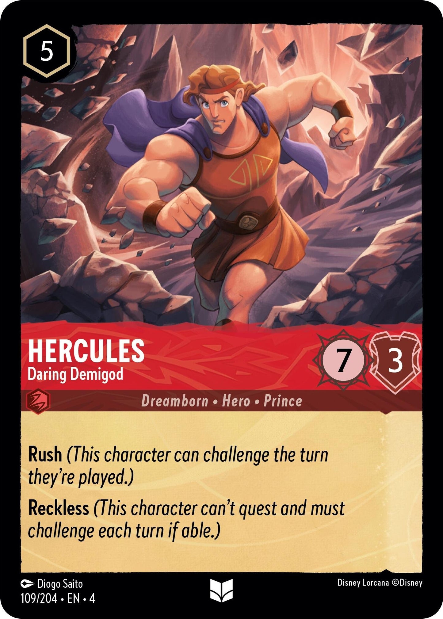 Image for Hercules - Daring Demigod (Ursula's Return) (109/204) - Disney Lorcana