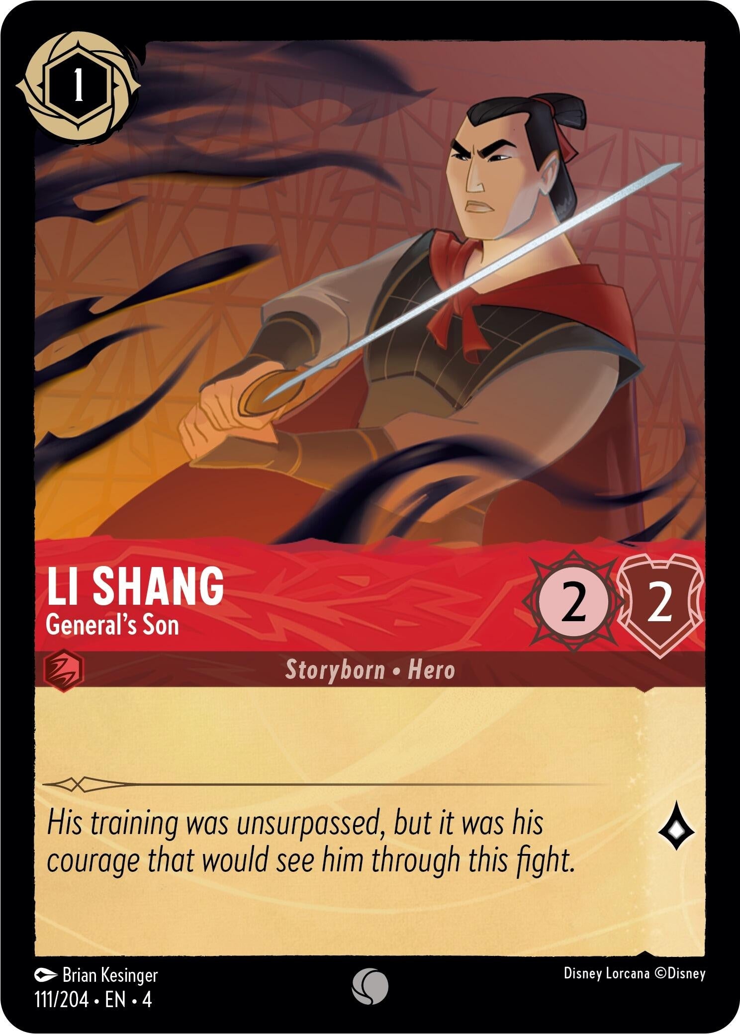 Image for Li Shang - General's Son (Ursula's Return) (111/204) - Disney Lorcana