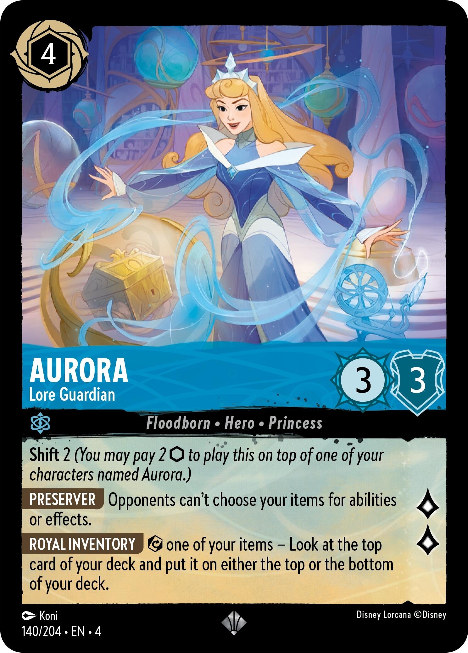 Image for Aurora - Lore Guardian (Ursula's Return) (140/204) - Disney Lorcana