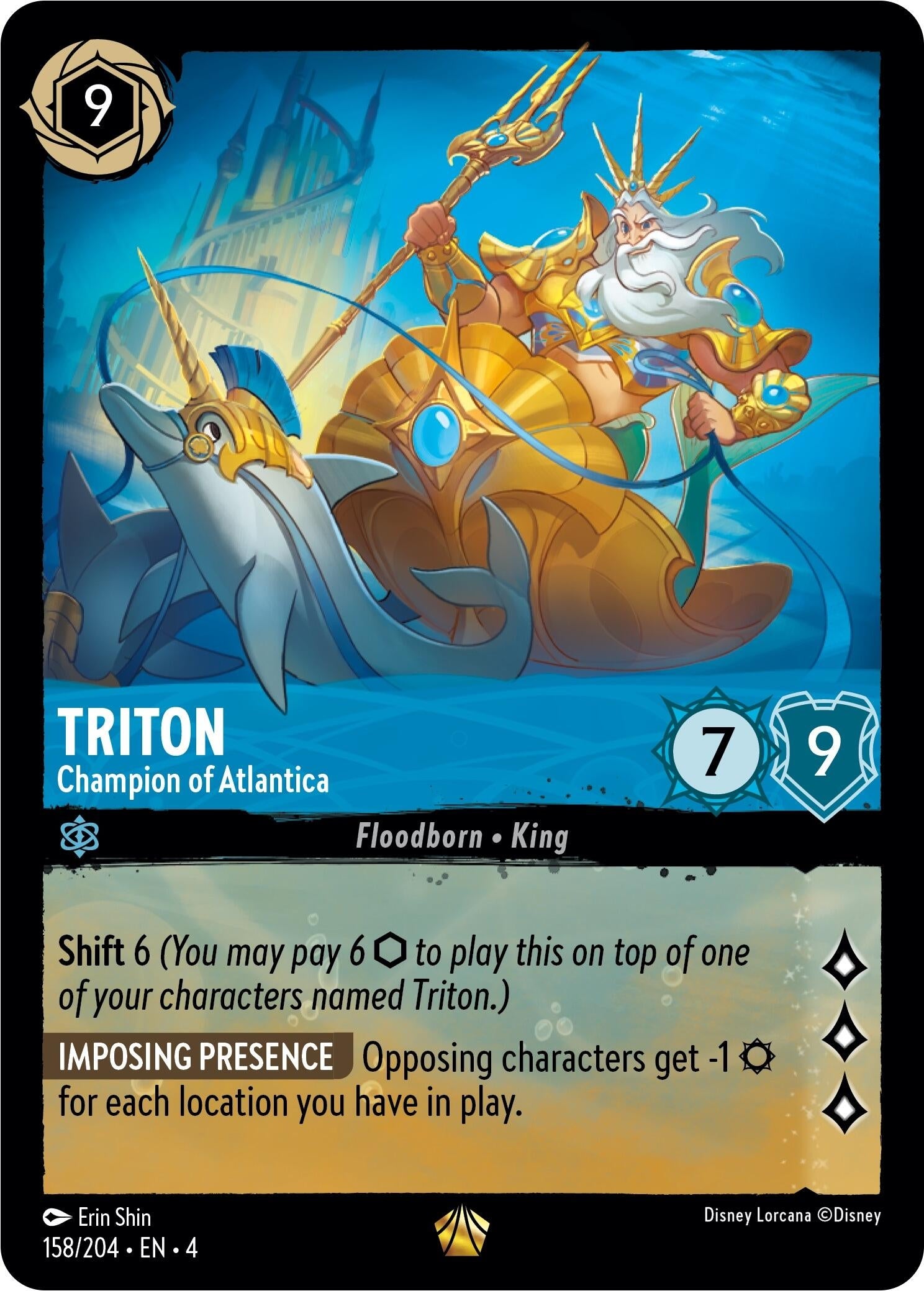 Image for Triton - Champion of Atlantica (Ursula's Return) (158/204) - Disney Lorcana