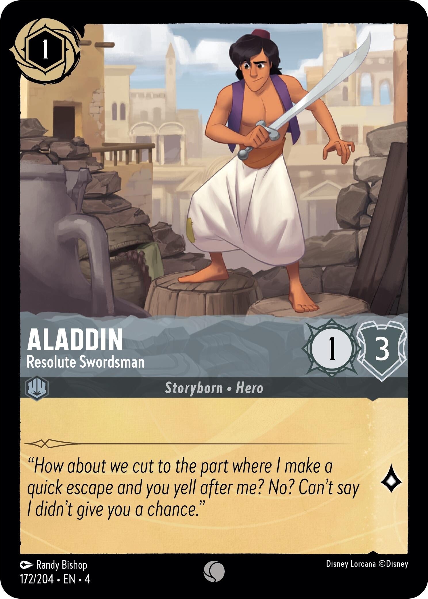 Image for Aladdin - Resolute Swordsman (Ursula's Return) (172/204) - Disney Lorcana