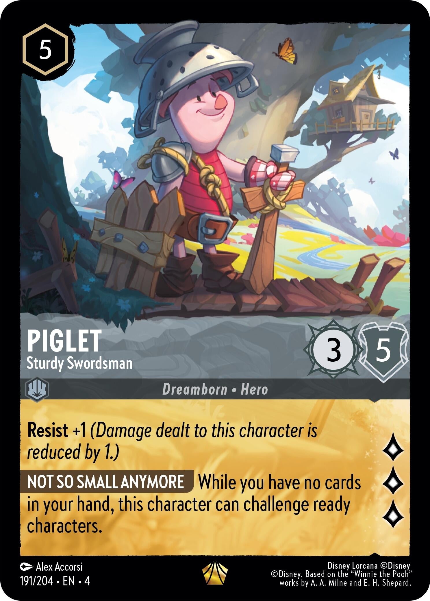 Image for Piglet - Sturdy Swordsman (Ursula's Return) (191/204) - Disney Lorcana