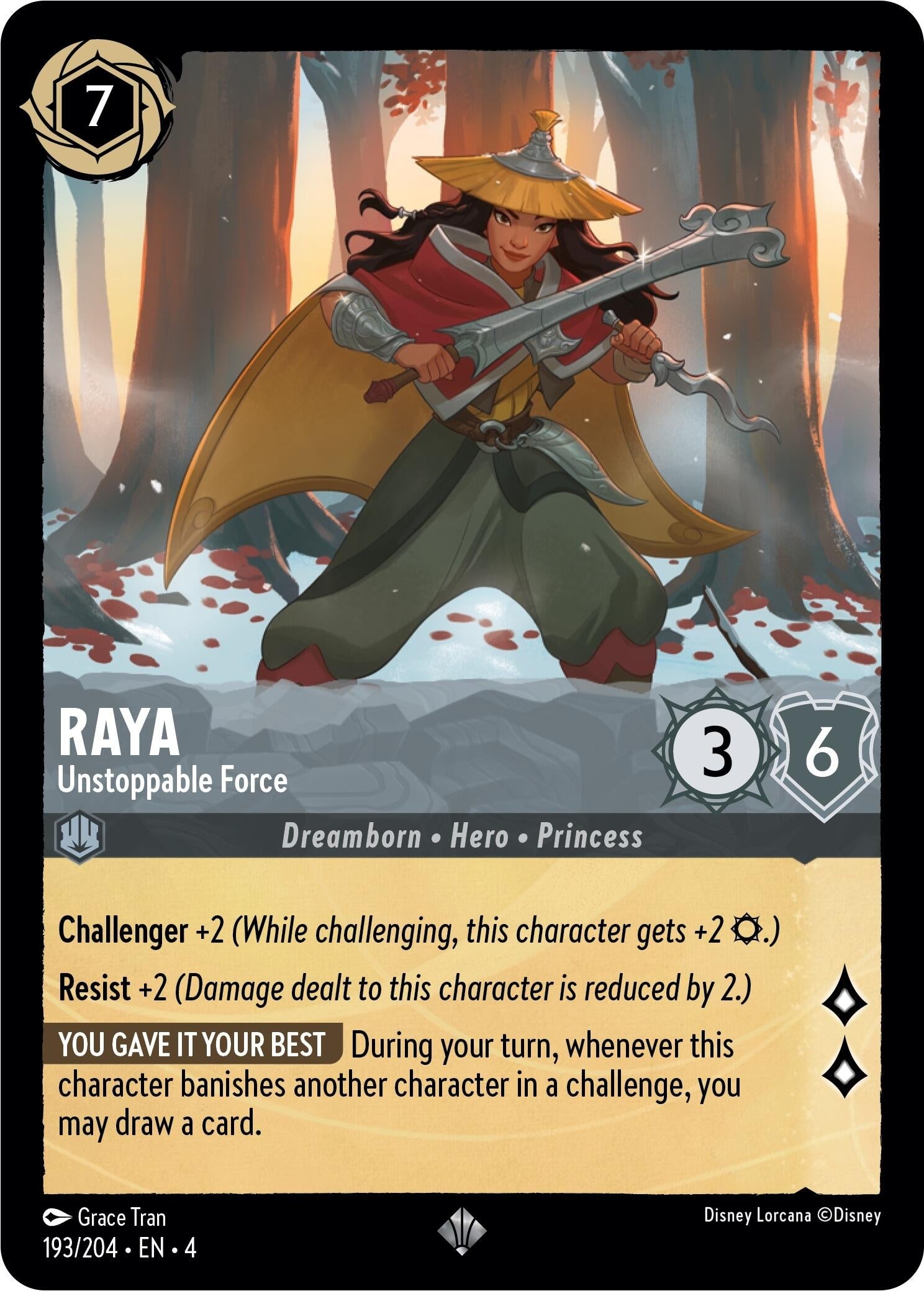 Image for Raya - Unstoppable Force (Ursula's Return) (193/204) - Disney Lorcana