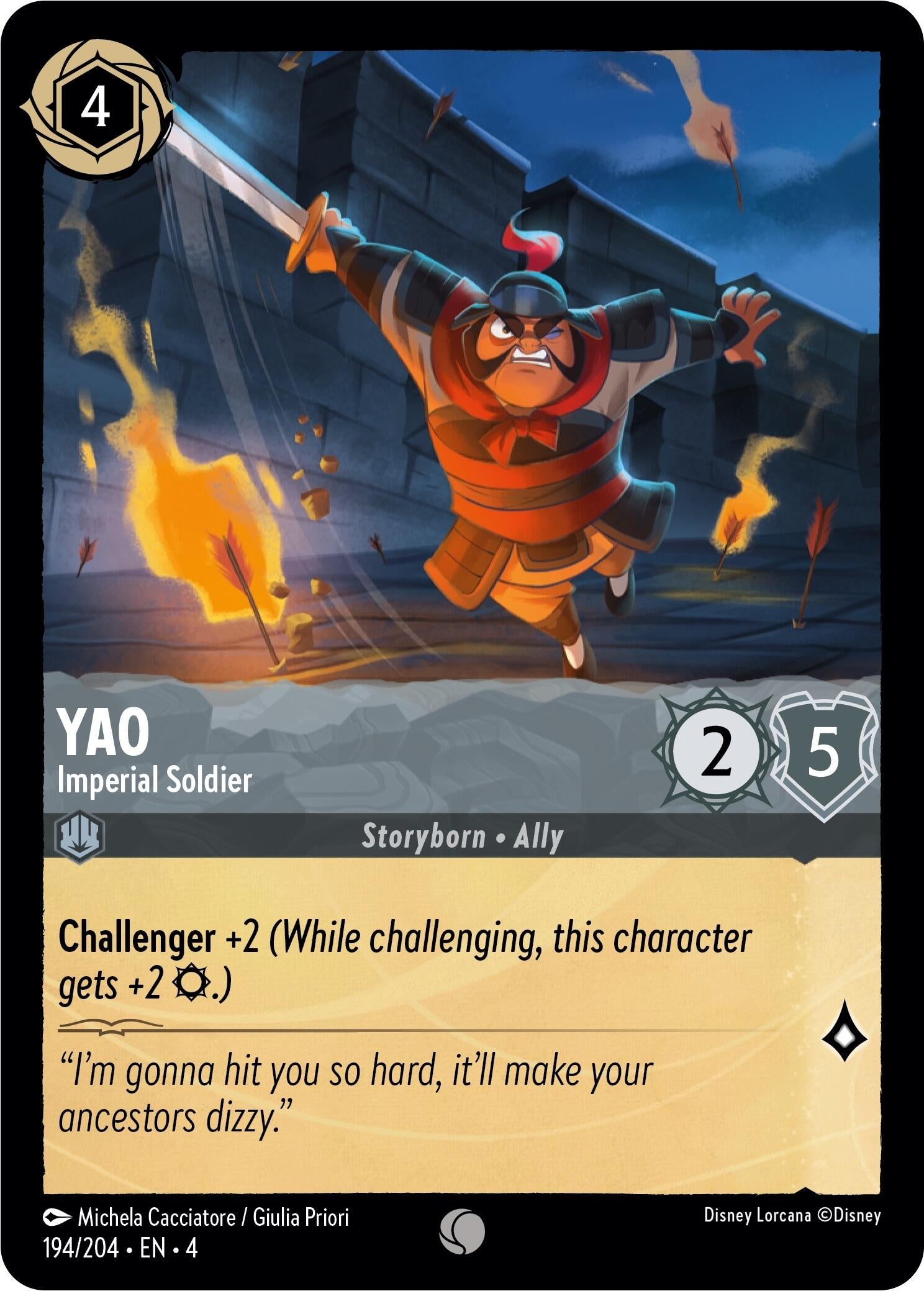 Image for Yao - Imperial Soldier (Ursula's Return) (194/204) - Disney Lorcana