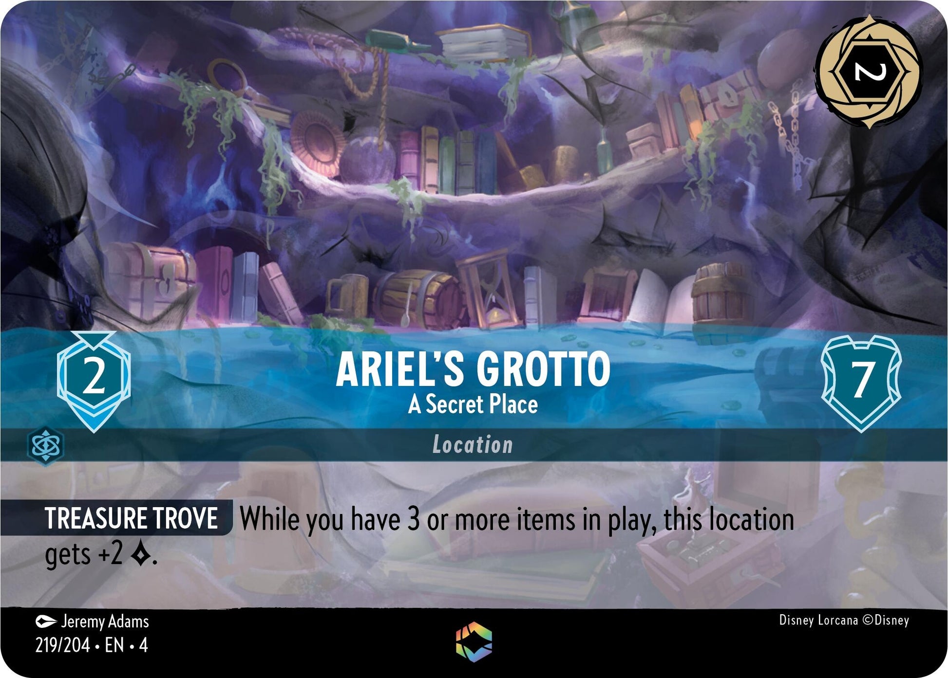 Image for Ariel's Grotto - A Secret Place (Enchanted) (Ursula's Return) (219/204) - Disney Lorcana