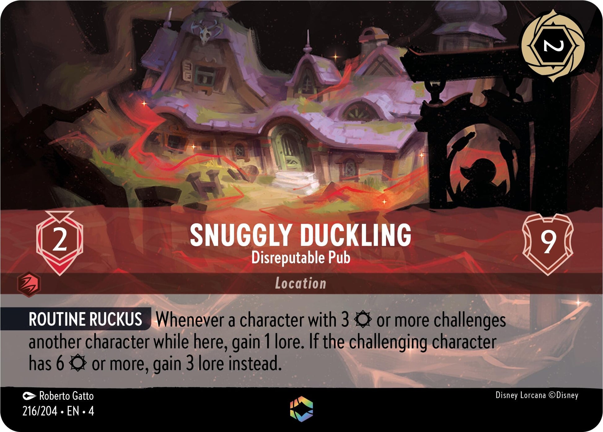 Image for Snuggly Duckling - Disreputable Pub (Enchanted) (Ursula's Return) (216/204) - Disney Lorcana