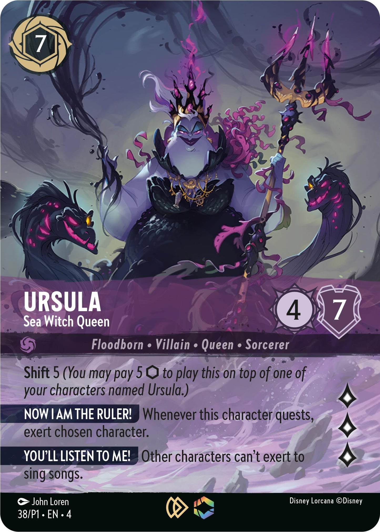 Image for Ursula - Sea Witch Queen (Store Championship) (Disney Lorcana Promo Cards) (38) - Disney Lorcana